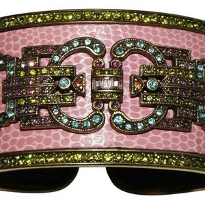 Heidi Daus pink enamel cuff bracelet